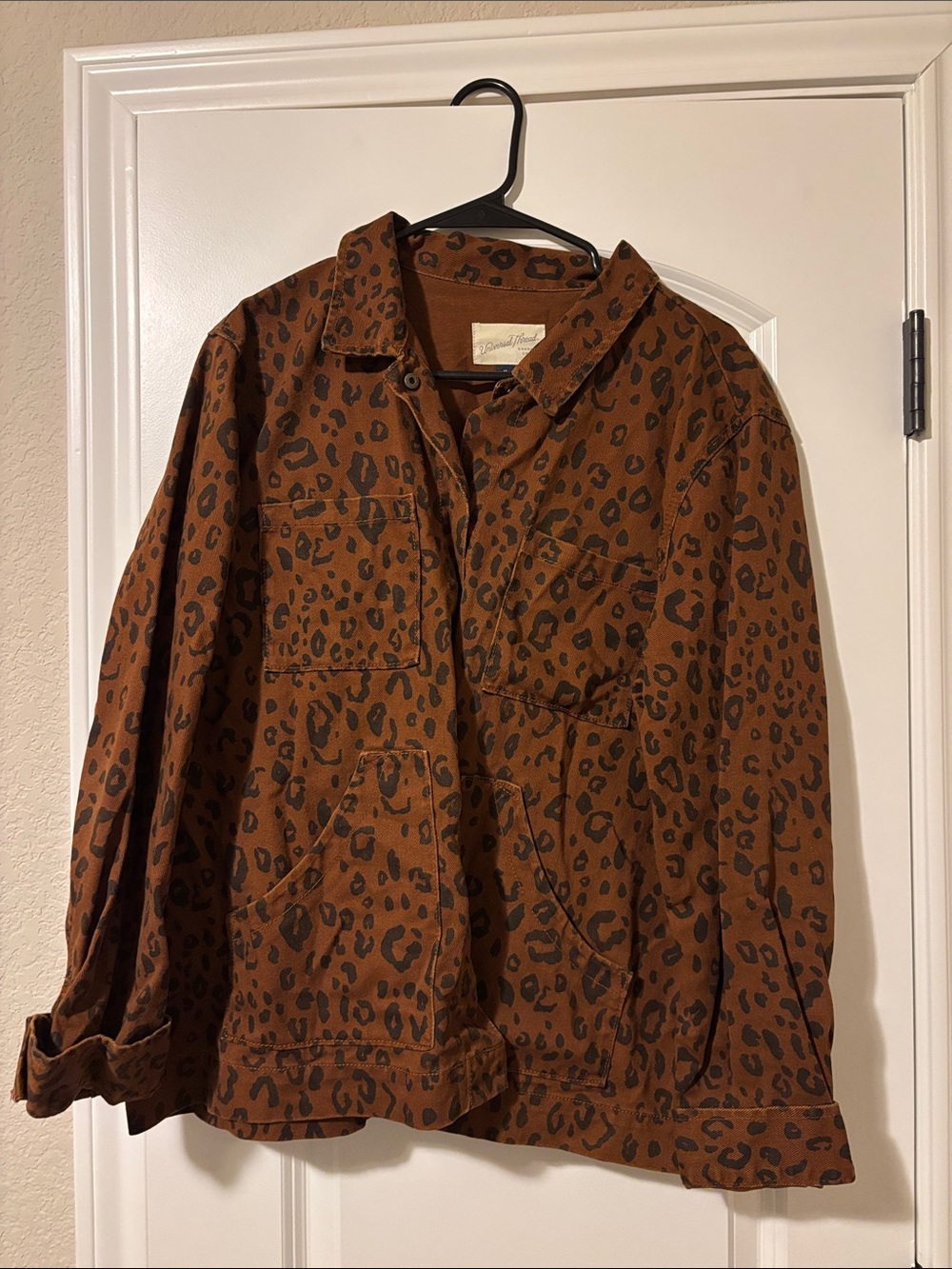 Leopard Print Brown Utility Jacket - Women's